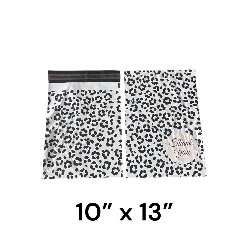 10x13 Leopard Print Thank You Poly Mailers, Set of 20